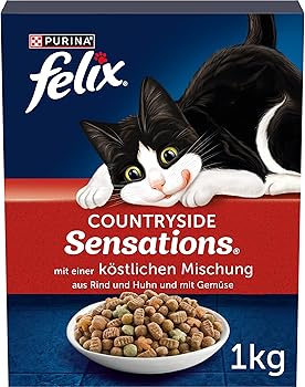 FELIX Countryside Sensations – Trockenfutter für Katzen mit Rind und Huhn