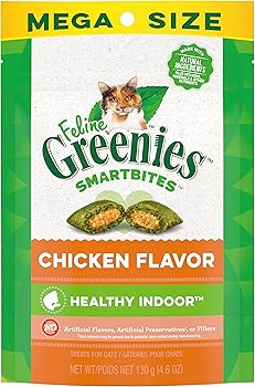 Greenies Feline SmartBites – Hairball Control, mit Huhn
