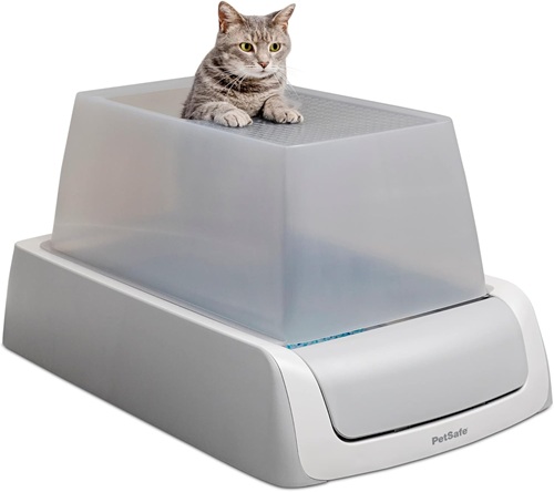 PetSafe ScoopFree – Automatische, selbstreinigende Katzentoilette mit Haube